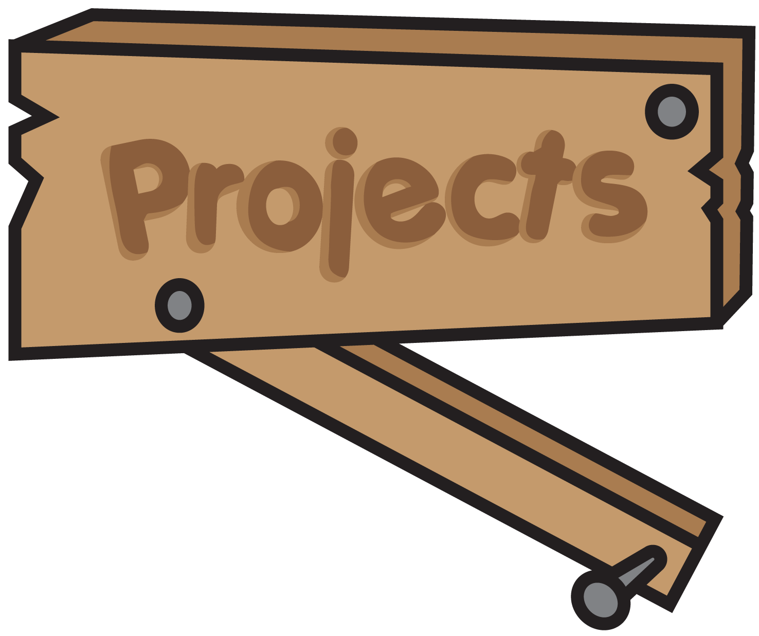 projects sign made of wood
