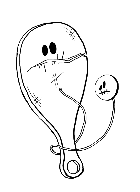 paddel ball cartoon